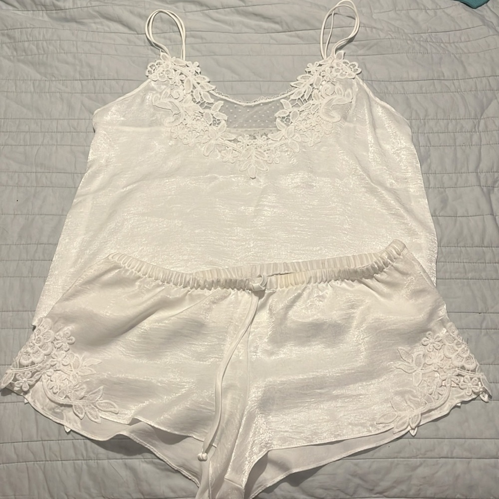 Satin and Lace Bridal Pajama Set